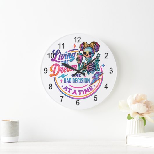 夢を生きてる… ラージ壁時計 (ホーム)