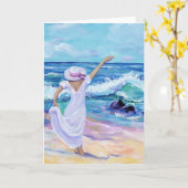 夢を生きるビーチアロハグリーティングカード カード (黄色い花)