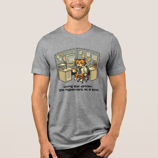 夢を生きる。悪夢を一つずつ。 トライブレンドTシャツ (正面)