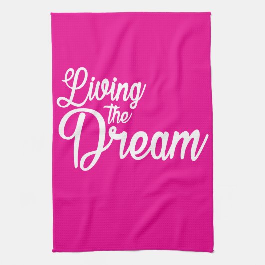 夢を生き感動的るやる気を起こさせる キッチンタオル (縦)