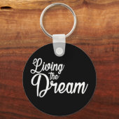 夢を生き感動的るやる気を起こさせる キーホルダー (正面)