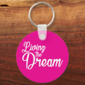 夢を生き感動的るやる気を起こさせる キーホルダー (正面)