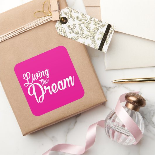 夢を生き感動的るやる気を起こさせる スクエアシール (ギフト)