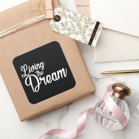 夢を生き感動的るやる気を起こさせる スクエアシール (ギフト)