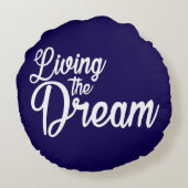 夢を生き感動的るやる気を起こさせる ラウンドクッション (裏面)