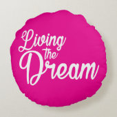 夢を生き感動的るやる気を起こさせる ラウンドクッション (裏面)