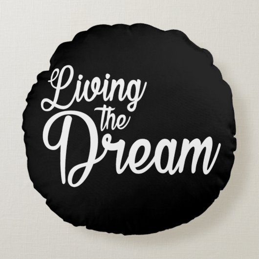 夢を生き感動的るやる気を起こさせる ラウンドクッション (正面)