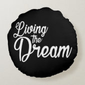 夢を生き感動的るやる気を起こさせる ラウンドクッション (裏面)