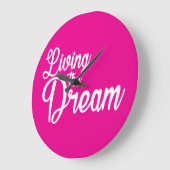 夢を生き感動的るやる気を起こさせる ラージ壁時計 (傾斜)