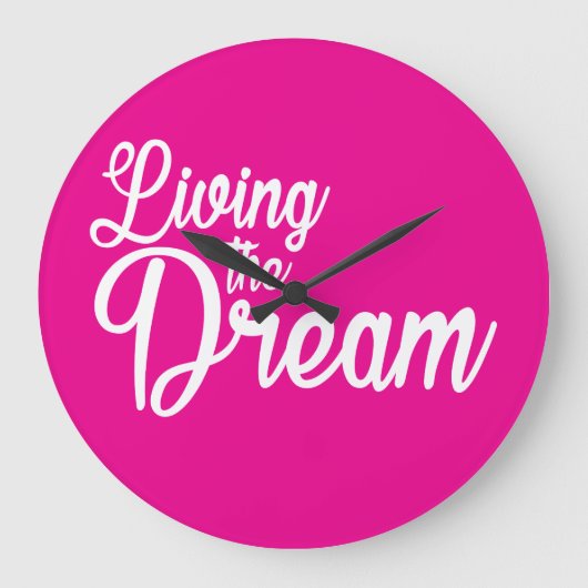 夢を生き感動的るやる気を起こさせる ラージ壁時計 (正面)
