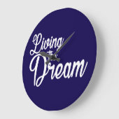 夢を生き感動的るやる気を起こさせる ラージ壁時計 (傾斜)