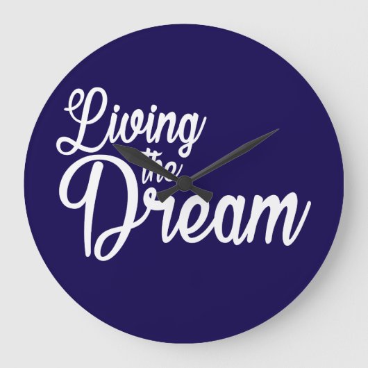 夢を生き感動的るやる気を起こさせる ラージ壁時計 (正面)
