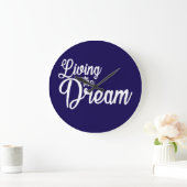 夢を生き感動的るやる気を起こさせる ラージ壁時計 (ホーム)