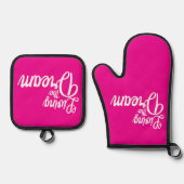 夢を生き感動的るやる気を起こさせる 鍋つかみ&鍋敷きセット (正面)