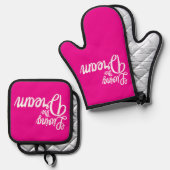 夢を生き感動的るやる気を起こさせる 鍋つかみ&鍋敷きセット (正面/裏面)