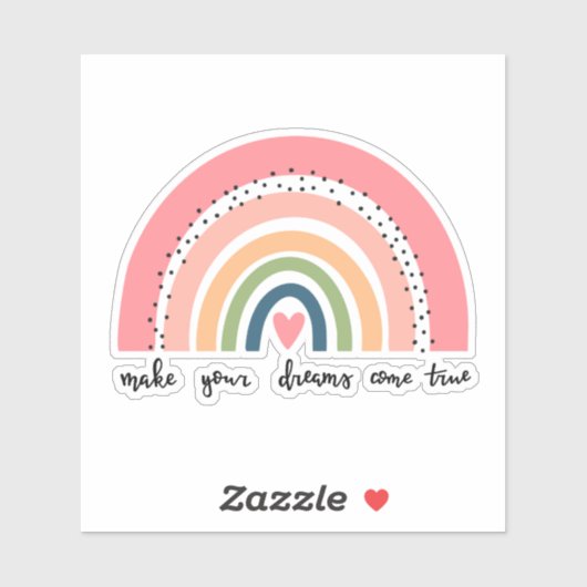 夢を真来の虹にする シール (シート)