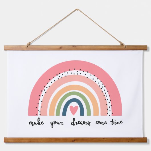 夢を真来の虹にする 吊り下げ型タペストリー (正面)