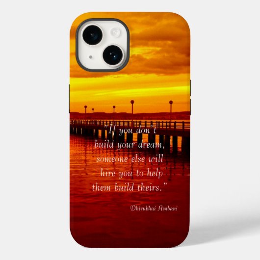 夢を築く希望の引用文サンセット背景 OtterB Case-Mate iPhoneケース (裏面)