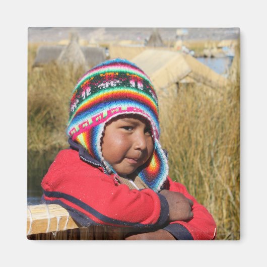 夢を翼にピンクのフラミンゴ マグネット (正面)