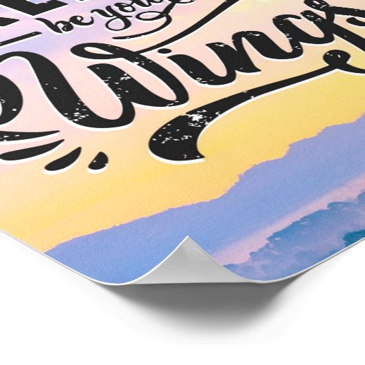 夢を自分の翼に任せよう – やる気を起こさせる引用文 ポスター (角)