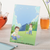 夢を自然に育てよう – Garden Pedestal Sign. 台座サイン (インサイチュ)