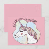 夢を見お洒落るユニコーン ポストカード (正面/裏面)