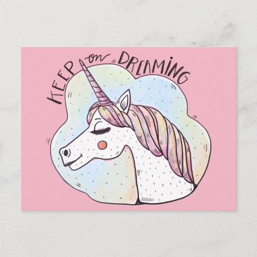 夢を見お洒落るユニコーン ポストカード (正面)