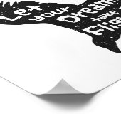 夢を見てイーグルブラックグランジ ポスター (角)