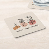 夢を見て、働いて、繰り返す スクエアペーパーコースター (アングル)