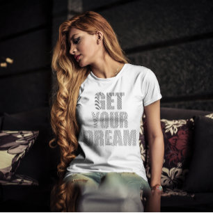 夢を見やる気を起こさせるる引用文指プリント Tシャツ