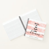 夢を見るピンクウォーターカラーフールズ引用文記念 ノートブック (内部)