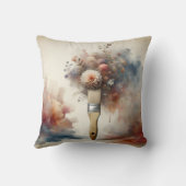 夢を見るペイントブラシ花束 クッション (裏面)