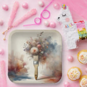 夢を見るペイントブラシ花束 ペーパープレート (パーティー)