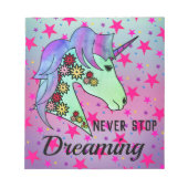 夢を見るモチベーションUnicorn Happy Calm ノートパッド (正面)