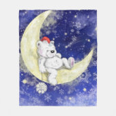 夢を見るリトルクリスマスベアフリースブランケット フリースブランケット (正面)