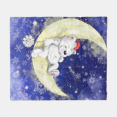 夢を見るリトルクリスマスベアフリースブランケット フリースブランケット (正面(横))