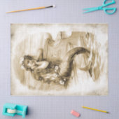 夢を見るヴィンテージ人魚の子#3, 18ポンド17x23 薄葉紙 (クラフト)