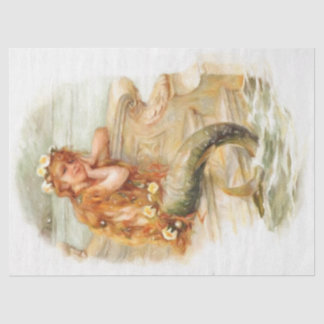 夢を見るヴィンテージMermaid Child #8、18ポンド17x23 薄葉紙