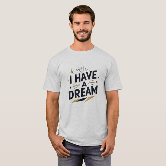 夢を見る勇気 インスピレーション タイポグラフィ デザイン Tシャツ (正面フル)