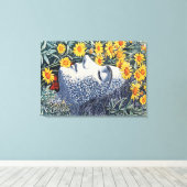 夢を見る女性顔花詳細プリント キャンバスプリント (インサイチュ (ウッドフロア))