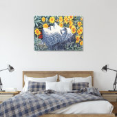 夢を見る女性顔花詳細プリント キャンバスプリント (インサイチュ (寝室))