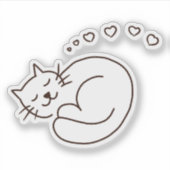 夢を見る子猫 シール (正面)