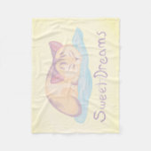 夢を見る子猫 フリースブランケット (正面)