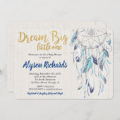 夢を見る小さな赤ちゃんシャワーボーイ 招待状 (正面/裏面)