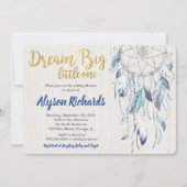 夢を見る小さな赤ちゃんシャワーボーイ 招待状 (正面)