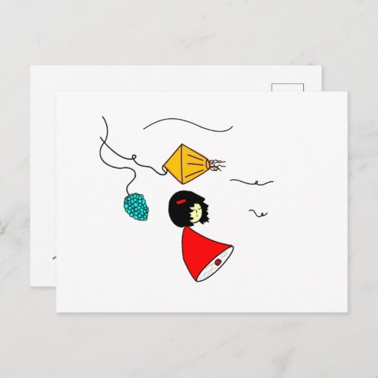 夢を見る少女 ポストカード (正面/裏面)