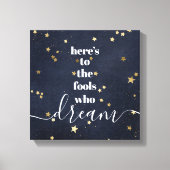 夢を見る愚か者へ金ゴールド星型海軍 キャンバスプリント (正面)