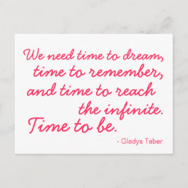 夢を見る時間。ポストカードピンクと白になる時間 ポストカード