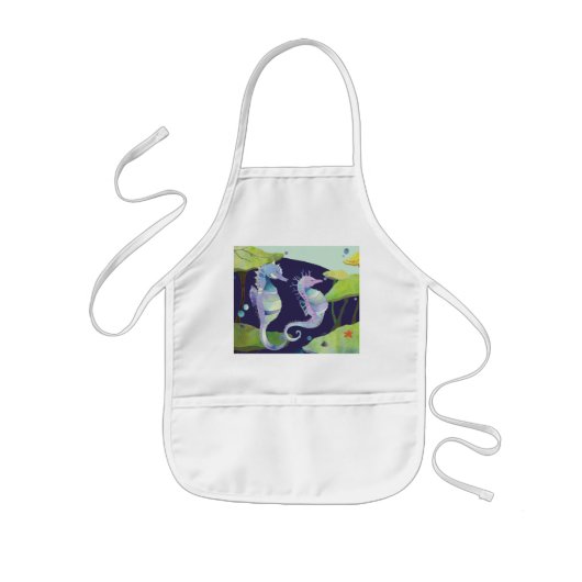 夢を見る海馬 子供用エプロン (正面)