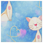 夢を見る猫生地 ファブリック (クローズアップ)